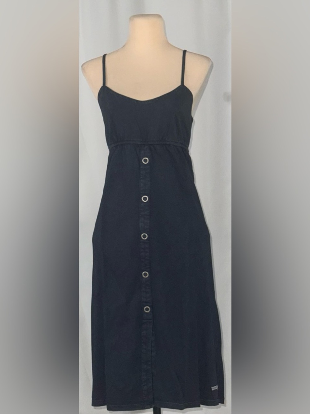 Tommy Jeans Navy Decorative Button Front Midi Dress | 100% Cotton | Size M